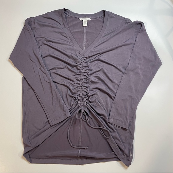 Athleta Crossover Ruched Top Long Sleeve| athletic | workout | - Picture 1 of 15